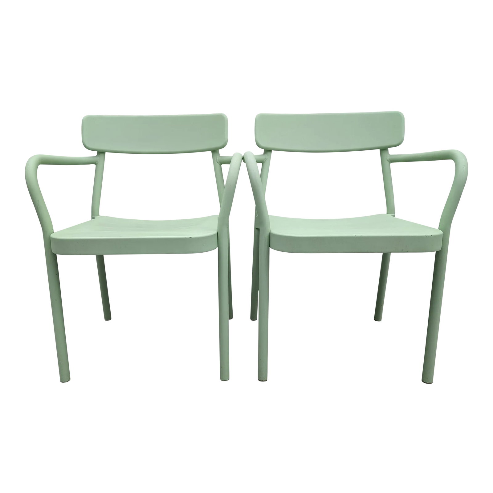 Grace Armchairs by Emu, Design Within Reach - Set of 2: Elevate your space with the classically elegant Grace Armchair 281 by Emu. Purchased from Design within Reach. Designed by the renowned Samuel Wilkinson. Chairs are crafted from high-quality aluminum,