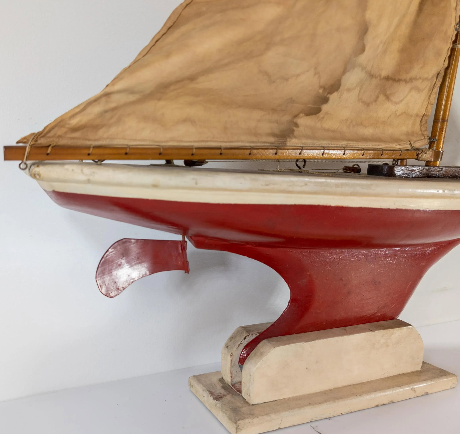 Mid-Century Decorative Sailboat Pond Sailing Boat Model - 10