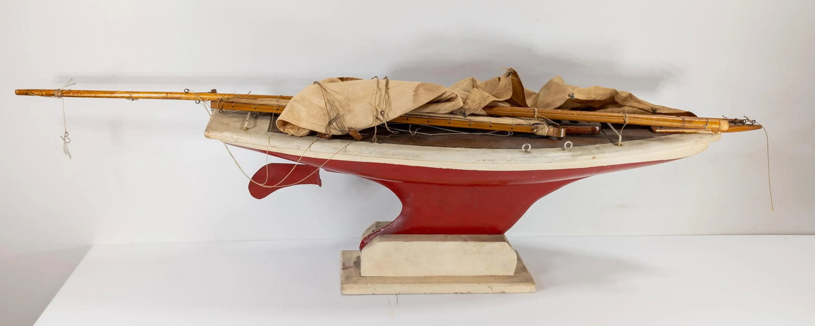 Mid-Century Decorative Sailboat Pond Sailing Boat Model - 11