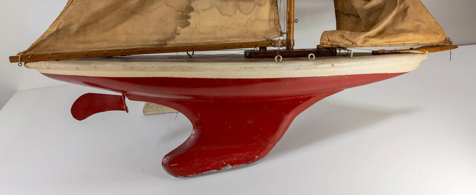 Mid-Century Decorative Sailboat Pond Sailing Boat Model - 12