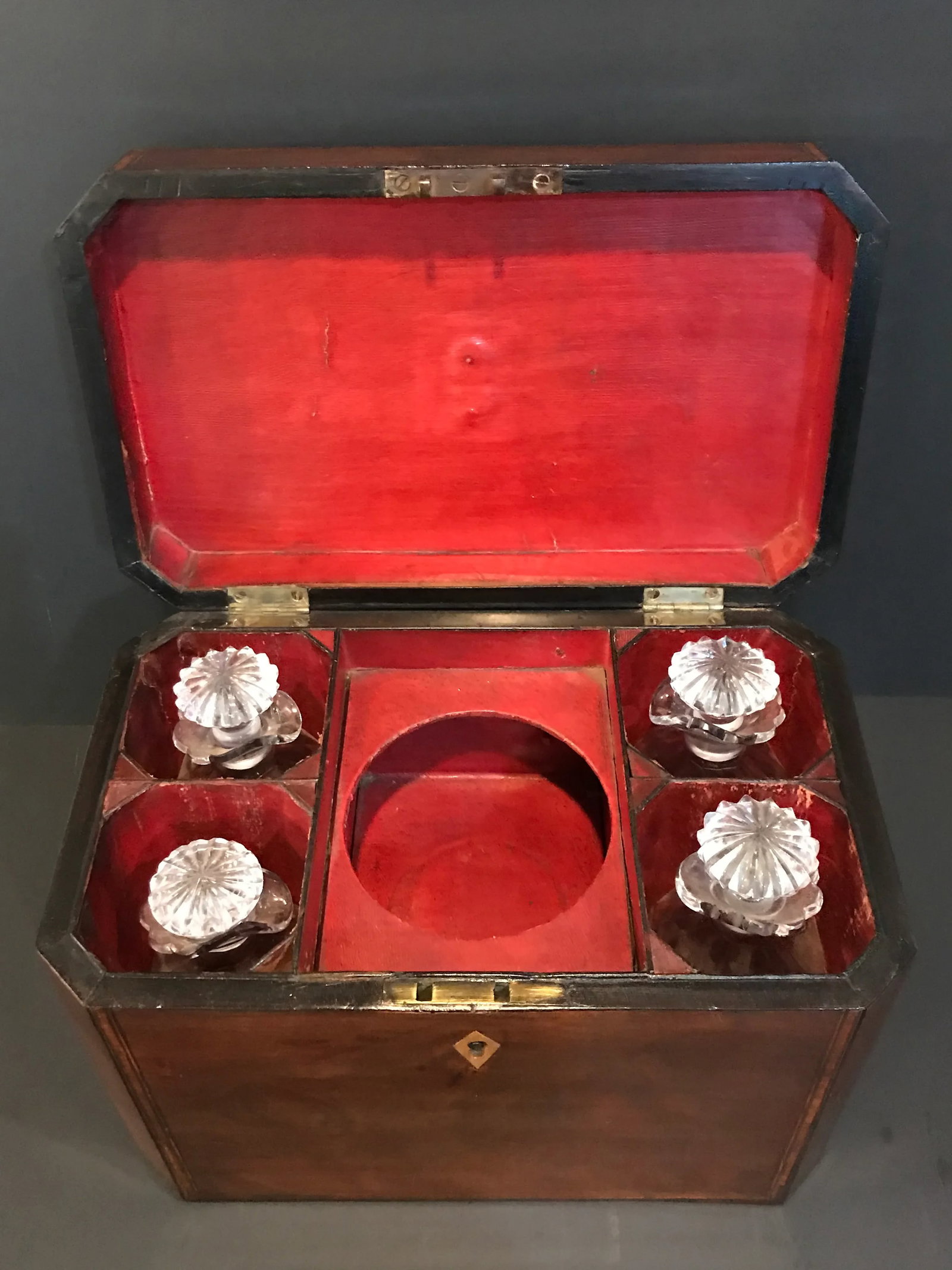 Antique English Mahogany Decanter Box - 3