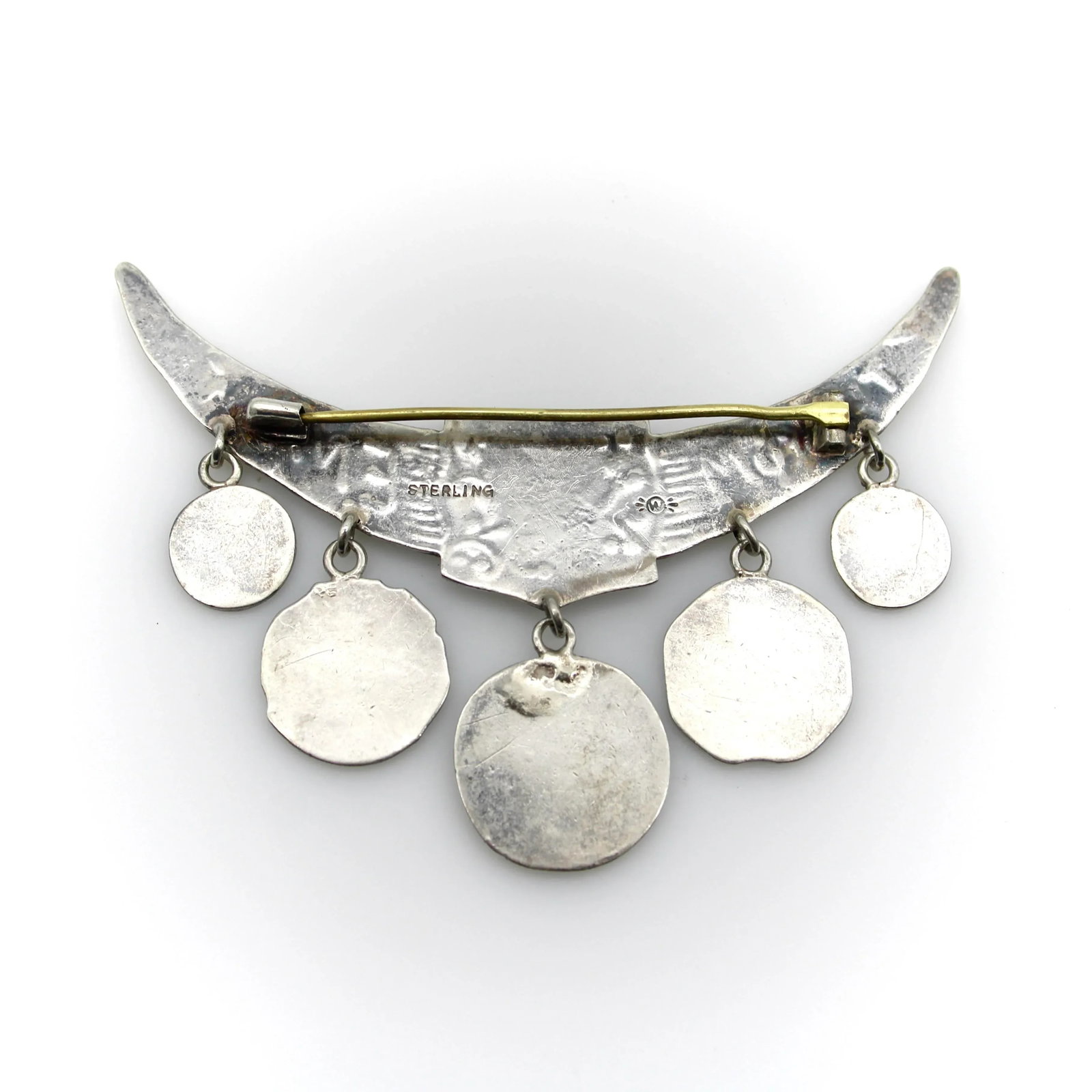Late 19th Century Victorian Whiting Sterling Silver Etruscan/Homeric Multi-Medallion Pin - 4