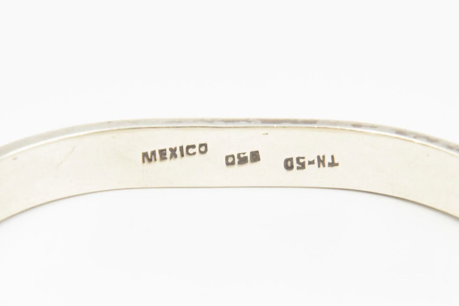 Modernist Mexican Sodalite Sterling Silver Bangle Bracelet - 7