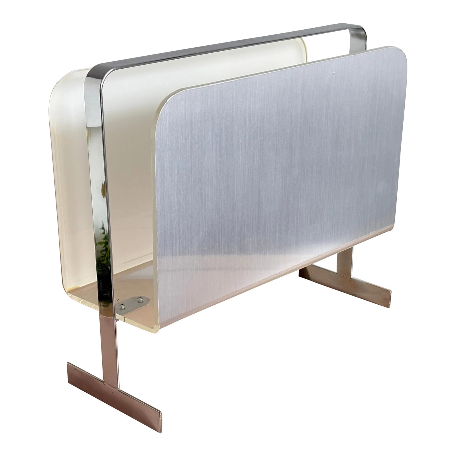 1970s Lucite and Chrome Magazine Holder Attributed to Milo Baughman (1 of 12)