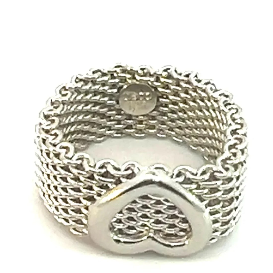 1990s Tiffany & Co Estate Somerset Heart Ring 7 Silver, Size 7 - 3