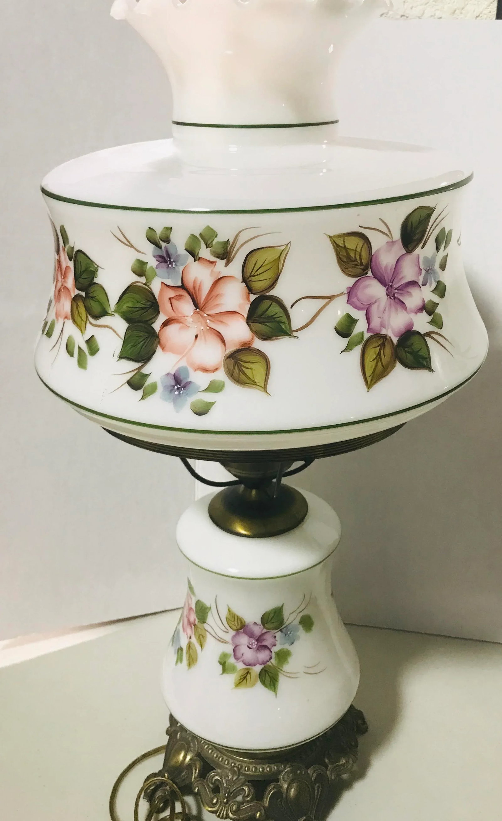 Mid Century Hurricane Lamps- A Pair - 3