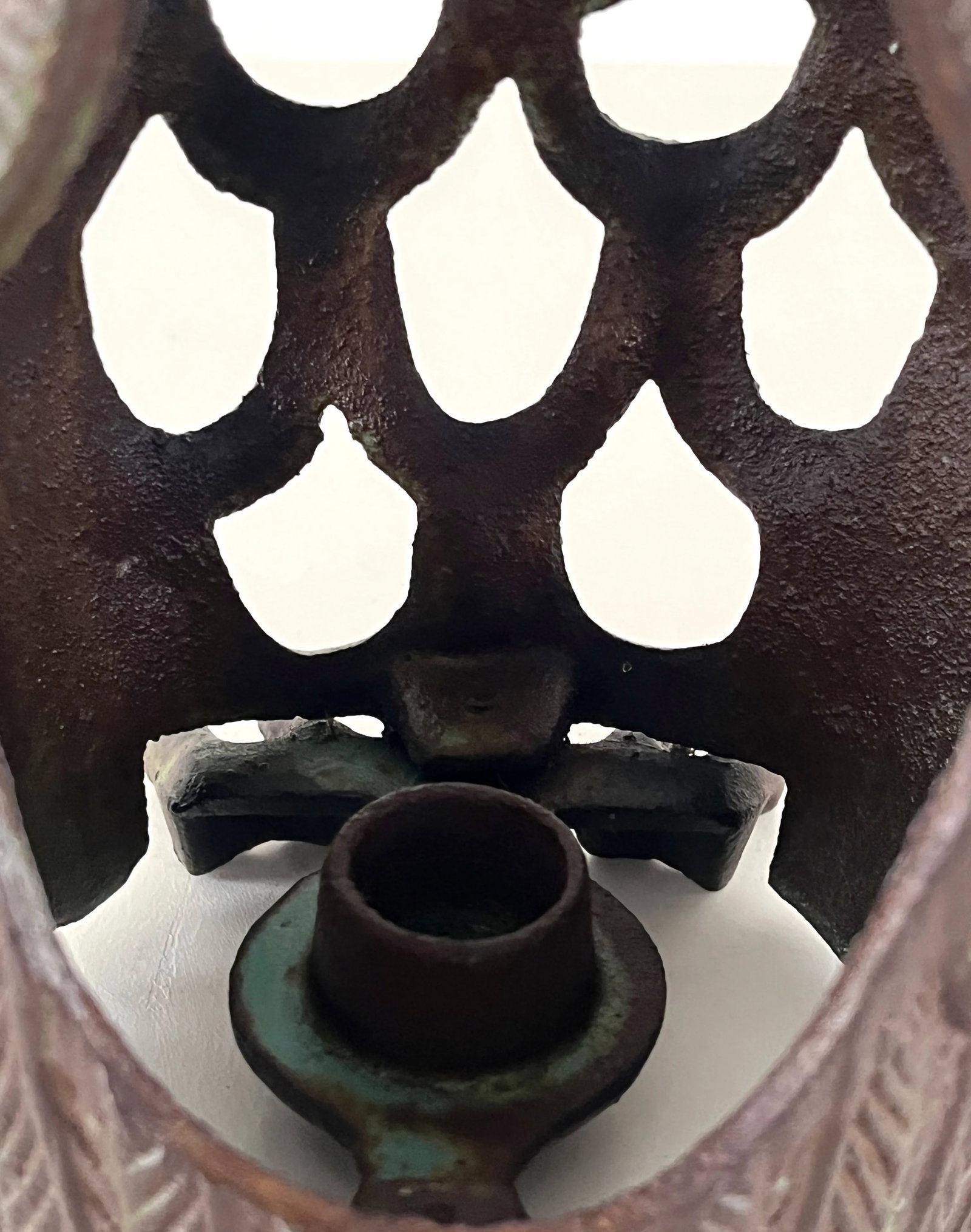 Mid Century Japanese Cast Iron Owl Lantern - 10