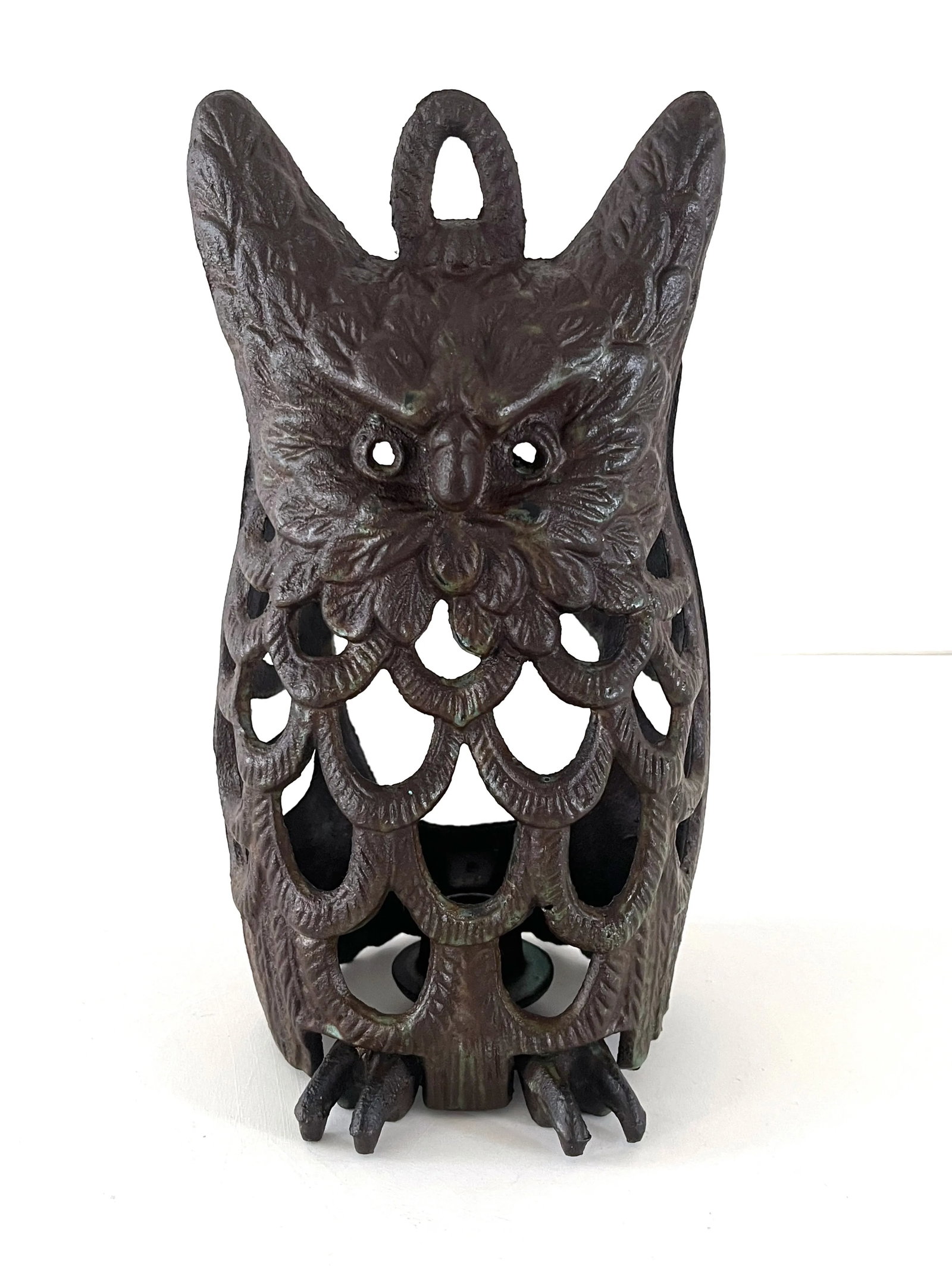 Mid Century Japanese Cast Iron Owl Lantern - 2