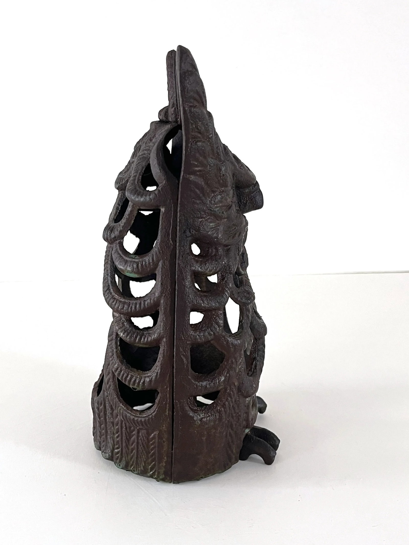 Mid Century Japanese Cast Iron Owl Lantern - 6