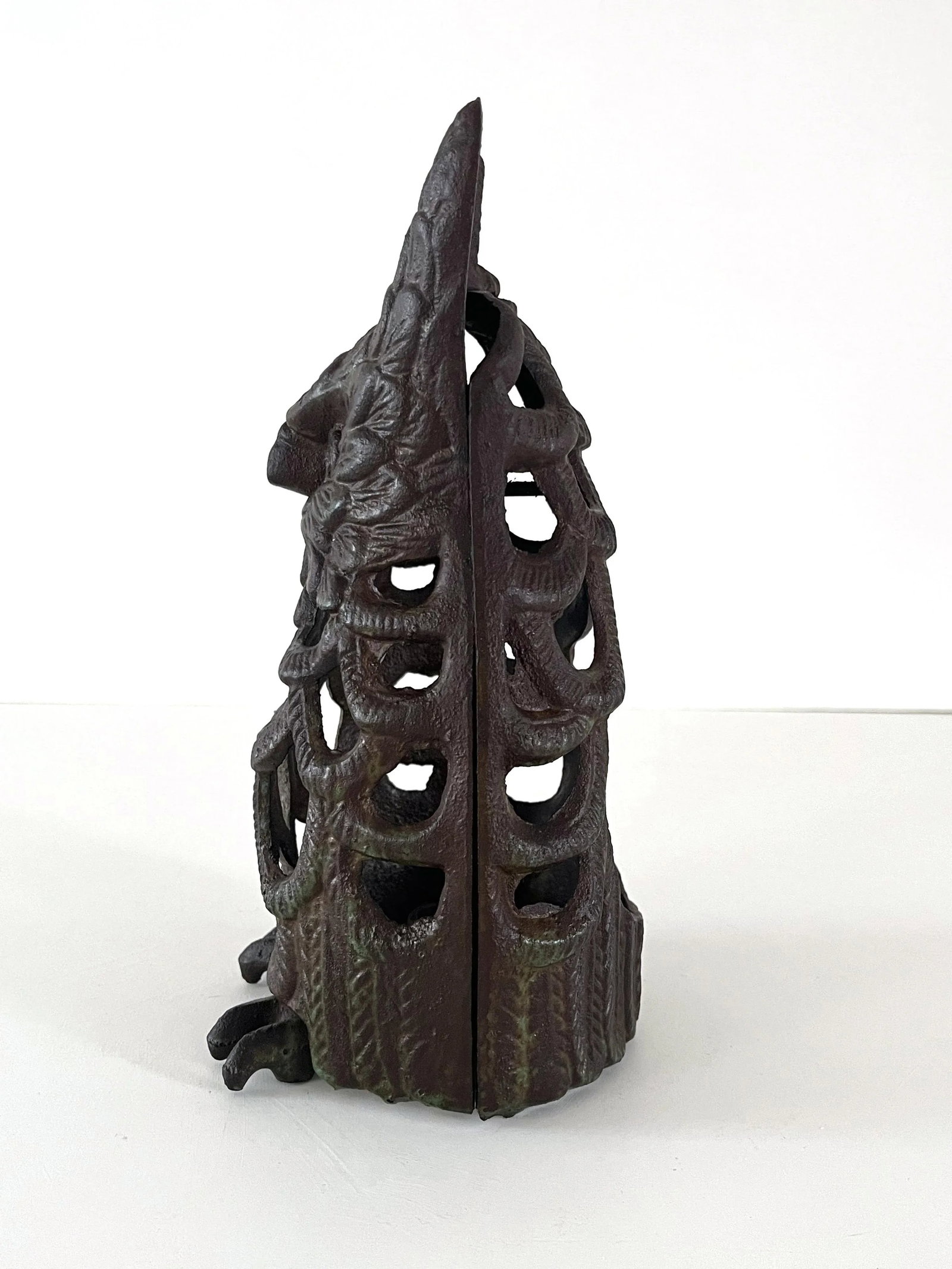 Mid Century Japanese Cast Iron Owl Lantern - 8