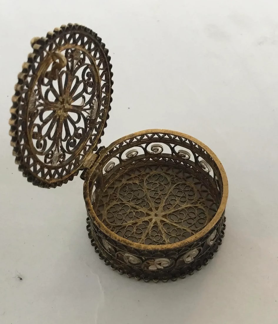 Antique Continental 800 Silver Miniature Ring Box - 3