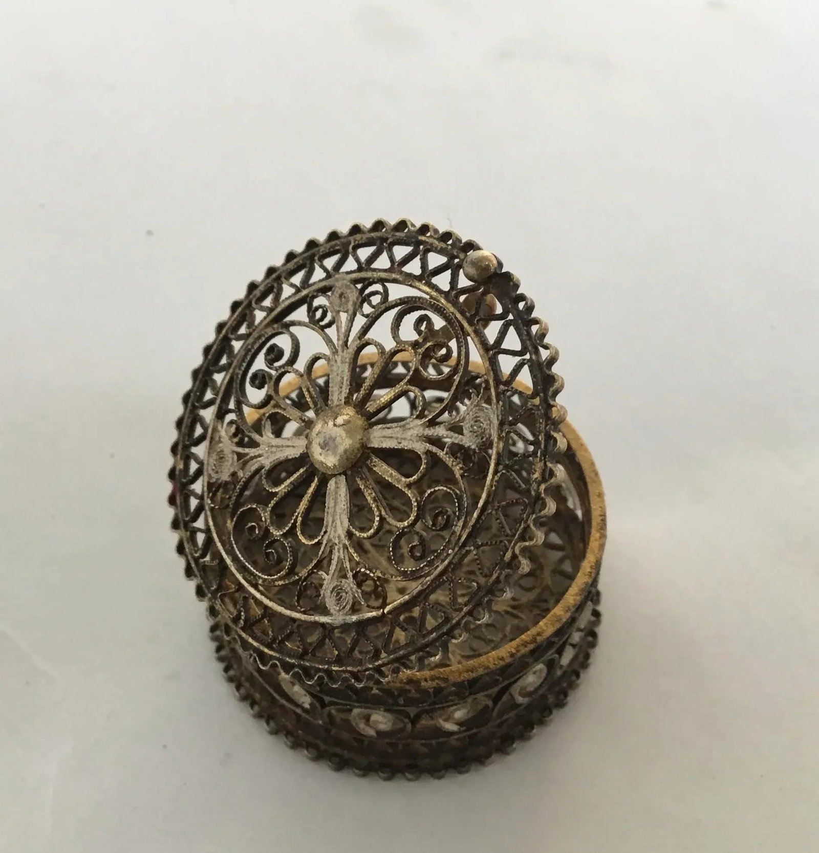 Antique Continental 800 Silver Miniature Ring Box - 4