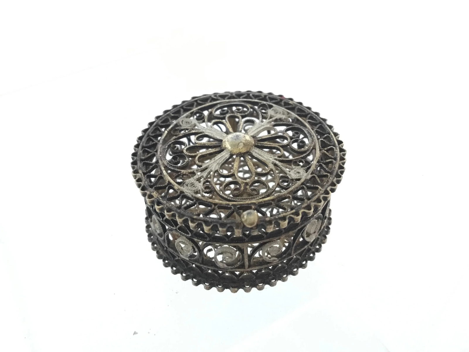 Antique Continental 800 Silver Miniature Ring Box - 7