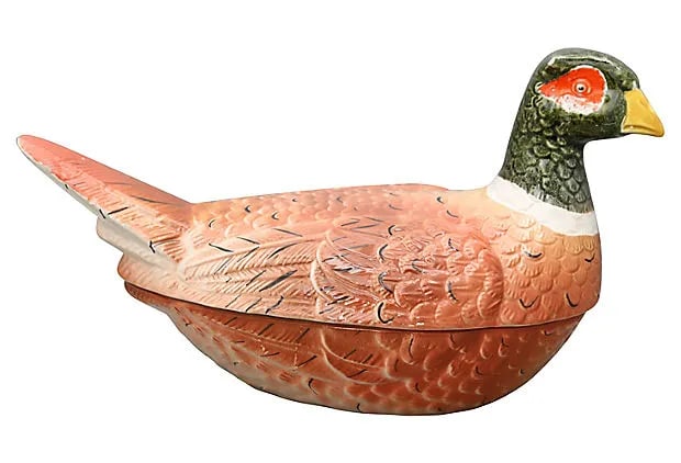 Mid 20th Century French Majolica Pheasant Pate Tureen - 3