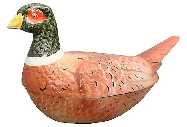 Mid 20th Century French Majolica Pheasant Pate Tureen - 5