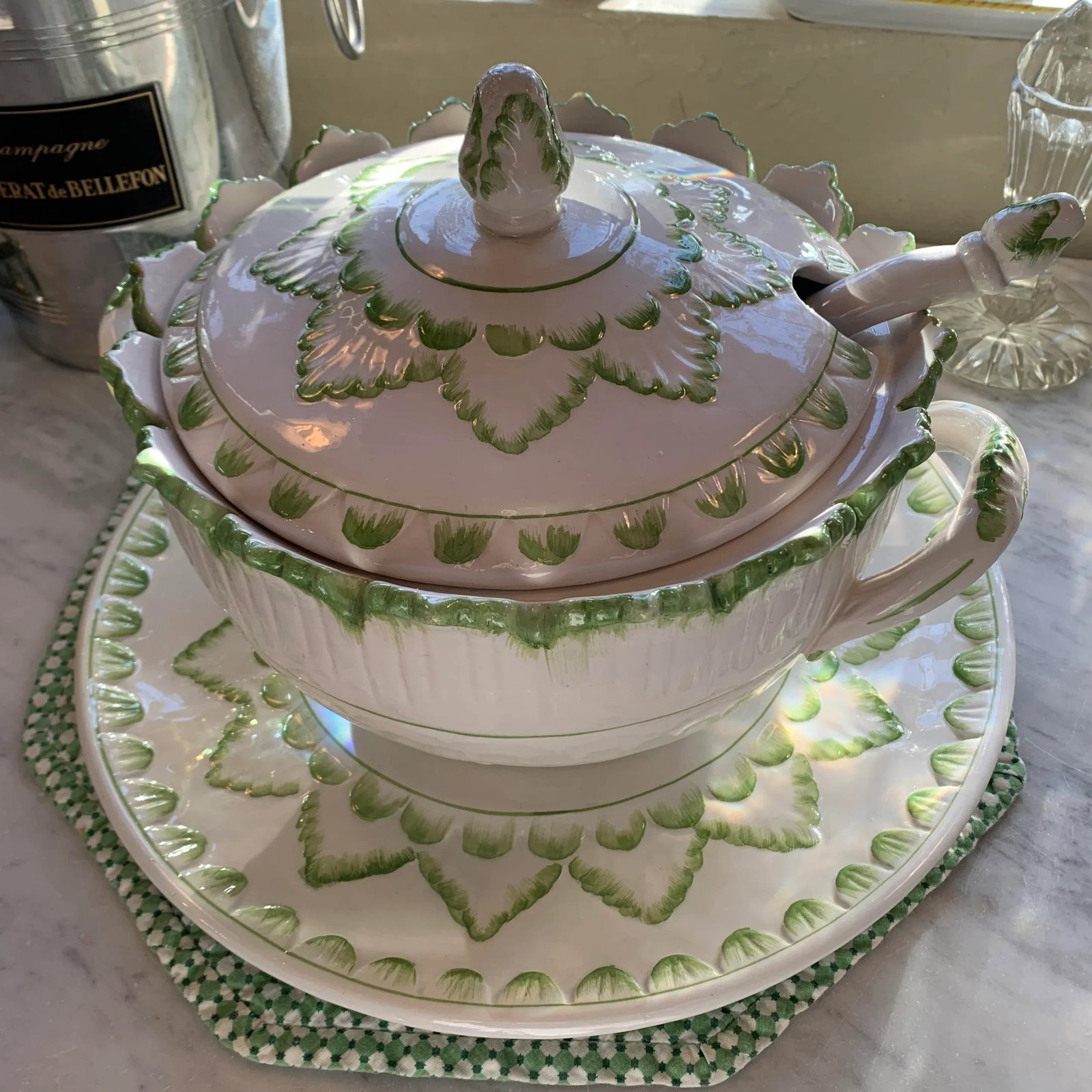 Mid Century Italian Pottery Tureen by Bassano - 9