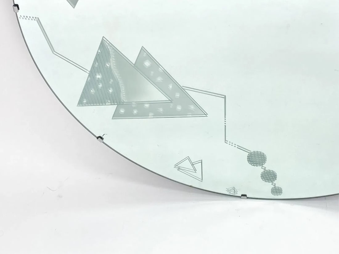 36" Memphis Milano Pyramid Art Mirror Italian Design Post Modern 1980s - 3
