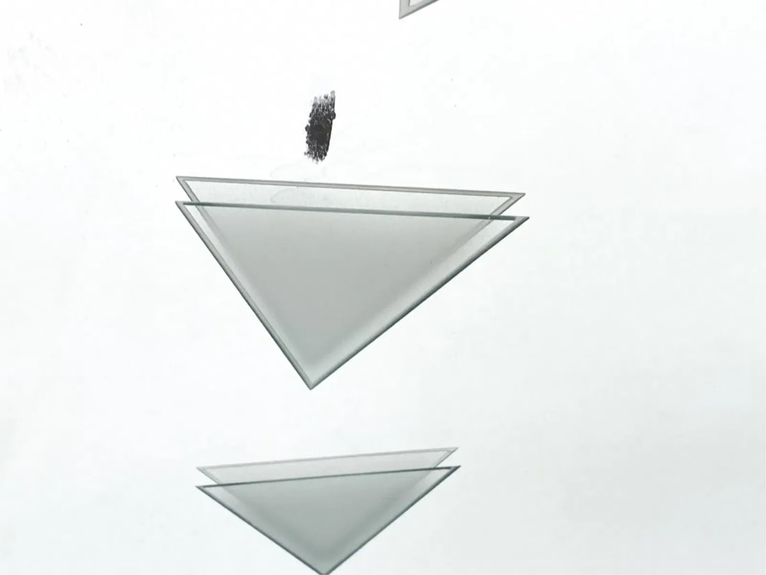 36" Memphis Milano Pyramid Art Mirror Italian Design Post Modern 1980s - 7