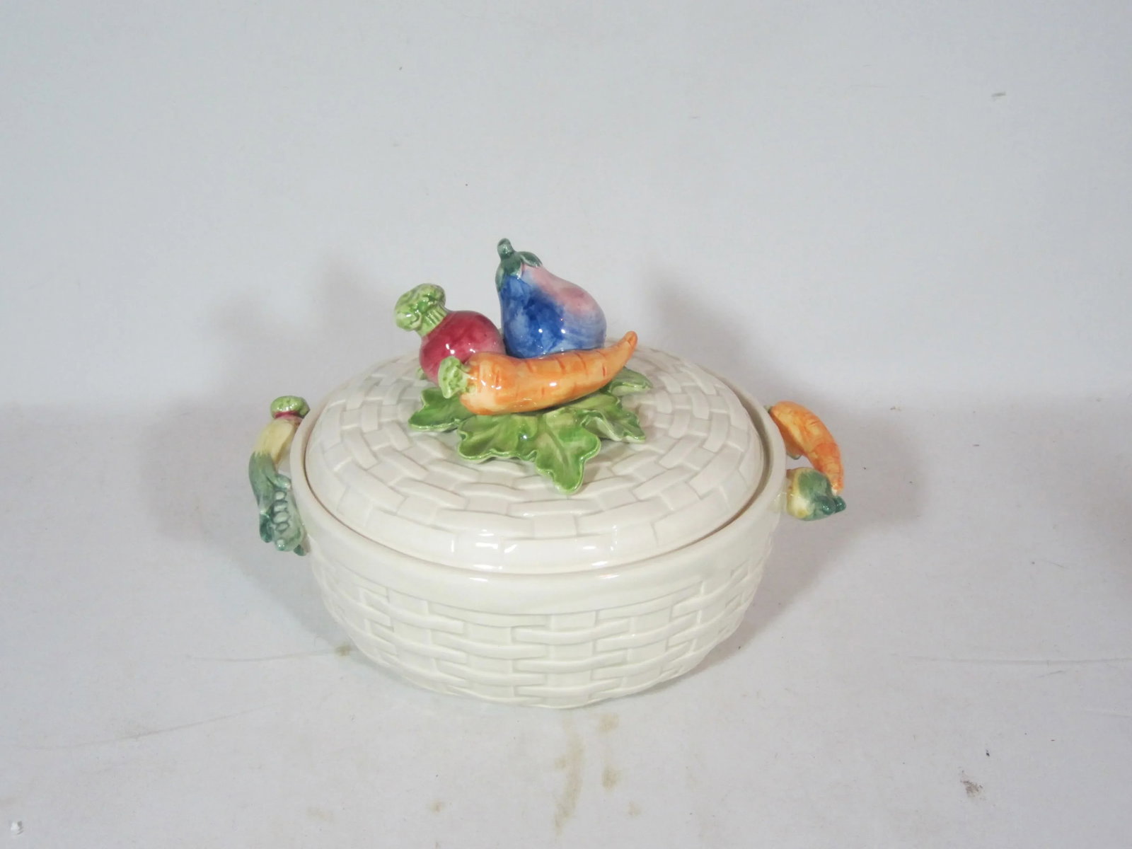 1980s Fitz & Floyd Vegetable Round Covered Bowl - 9