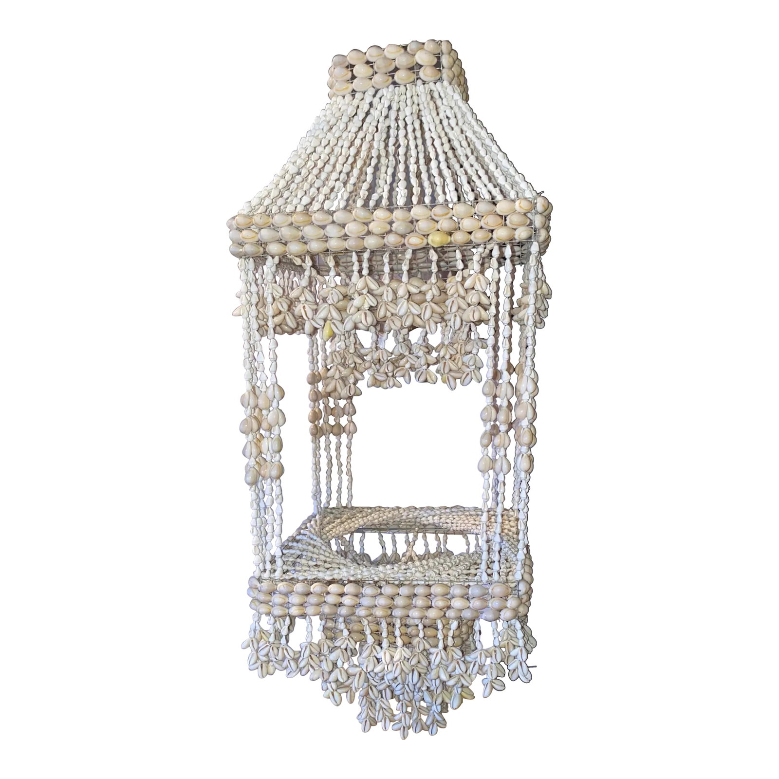 Vintage Boho Seashell Hanging Plant Chandelier (1 of 10)