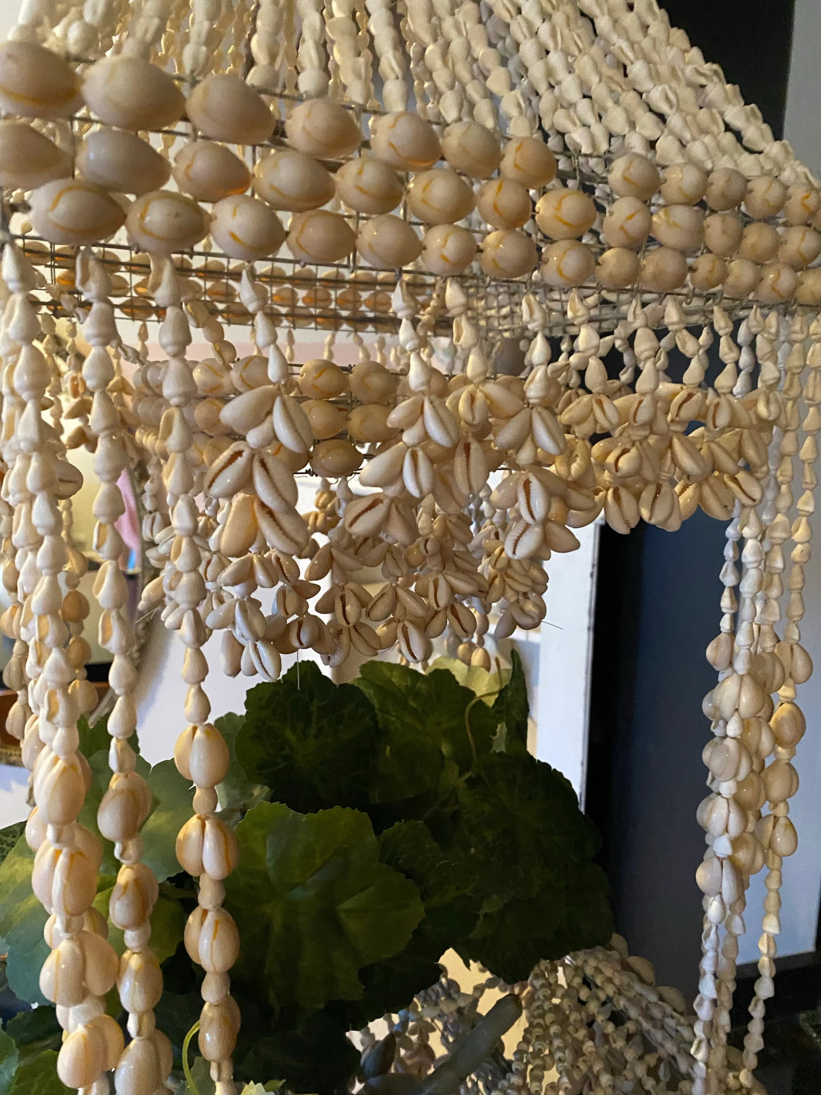 Vintage Boho Seashell Hanging Plant Chandelier - 5