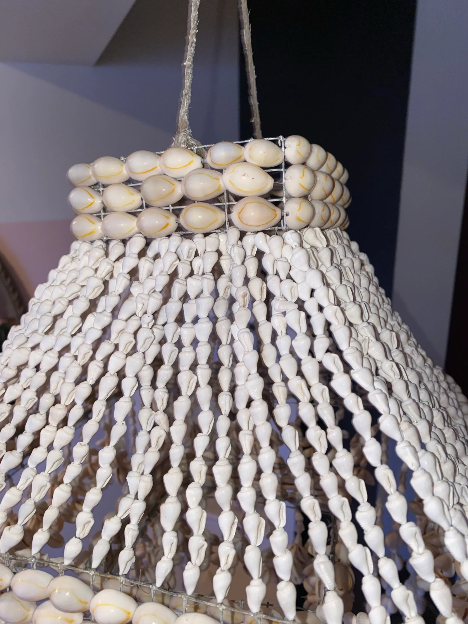 Vintage Boho Seashell Hanging Plant Chandelier - 7