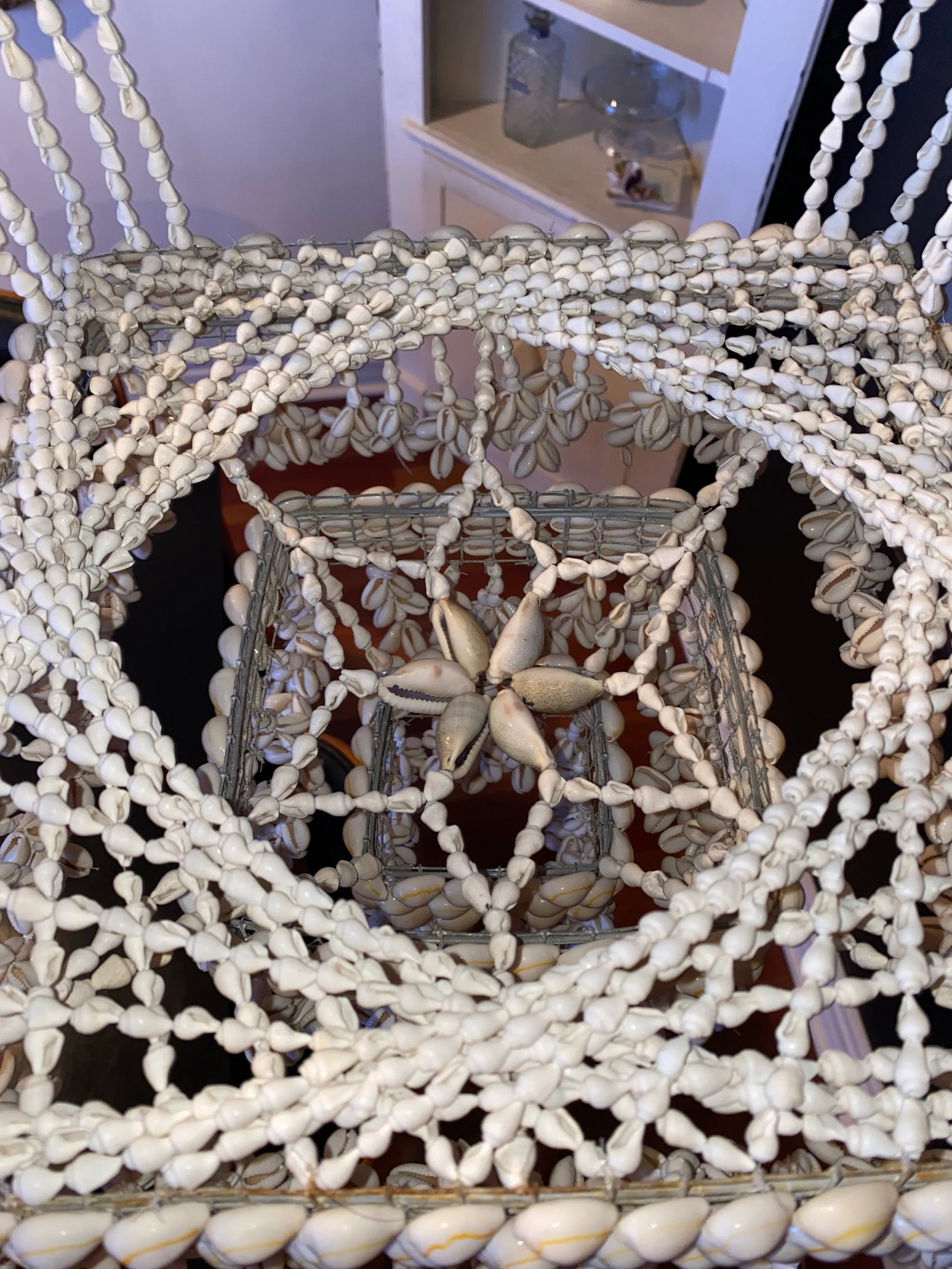 Vintage Boho Seashell Hanging Plant Chandelier - 8