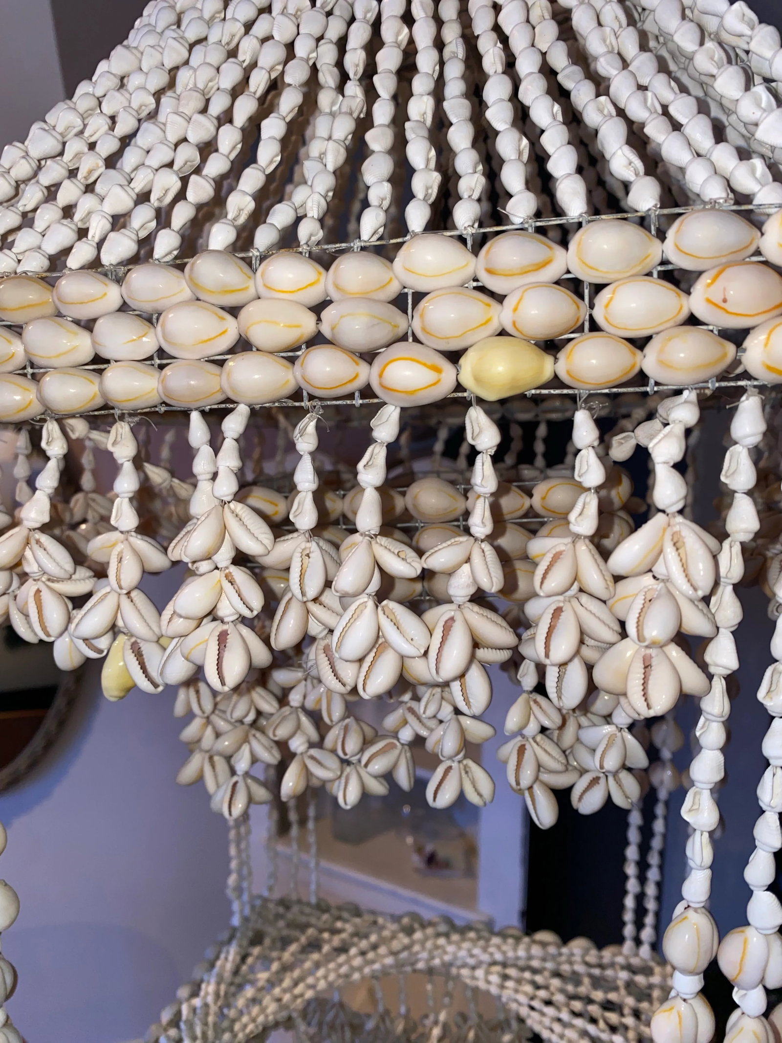 Vintage Boho Seashell Hanging Plant Chandelier - 9
