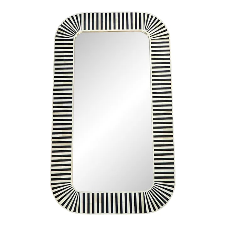 Black Striped Bone Inlay Mirror