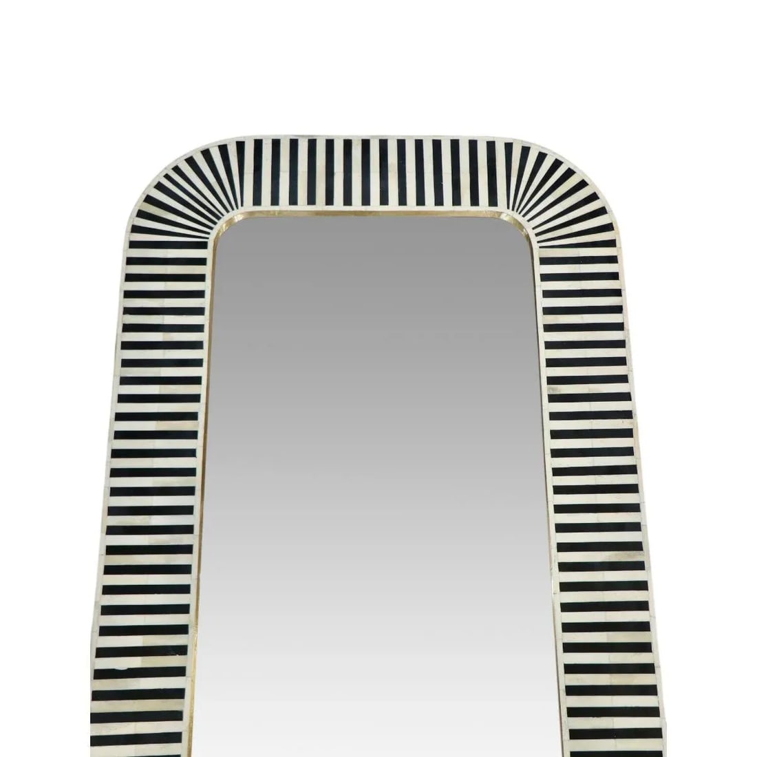 Black Striped Bone Inlay Mirror - 2