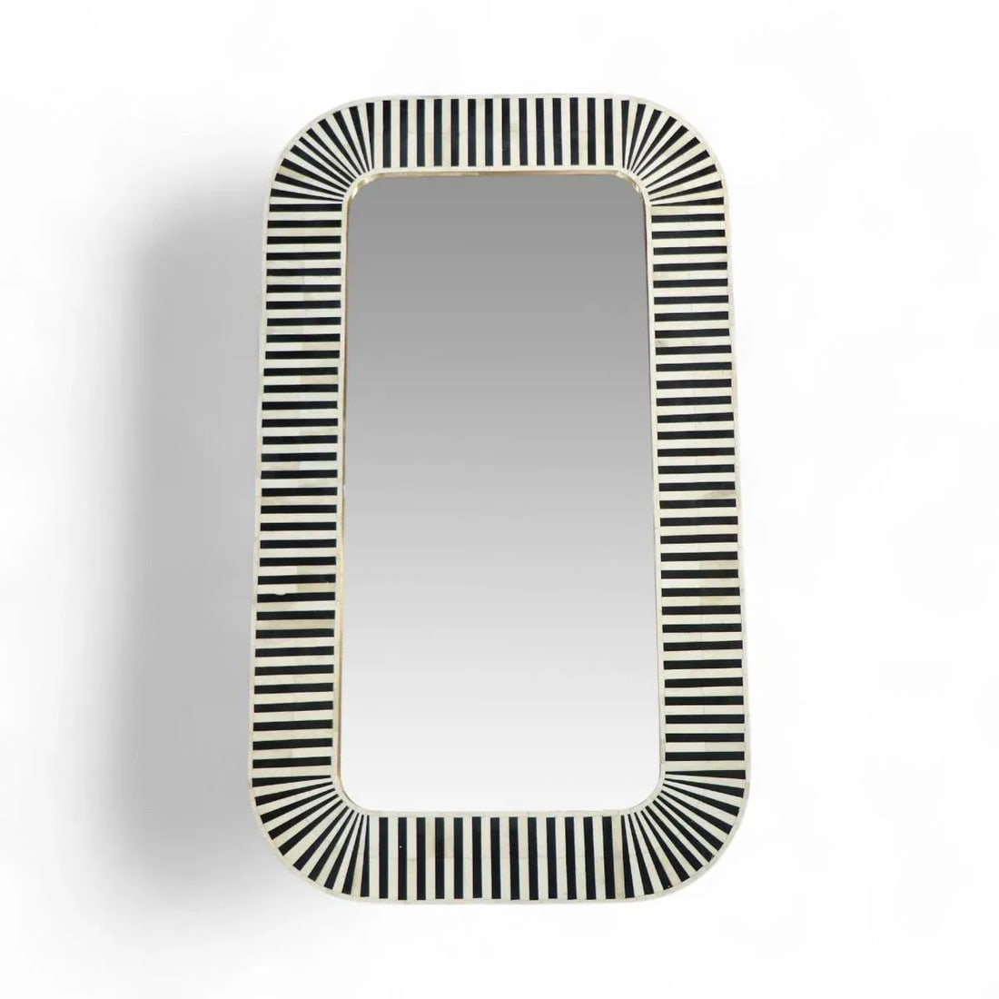 Black Striped Bone Inlay Mirror - 4