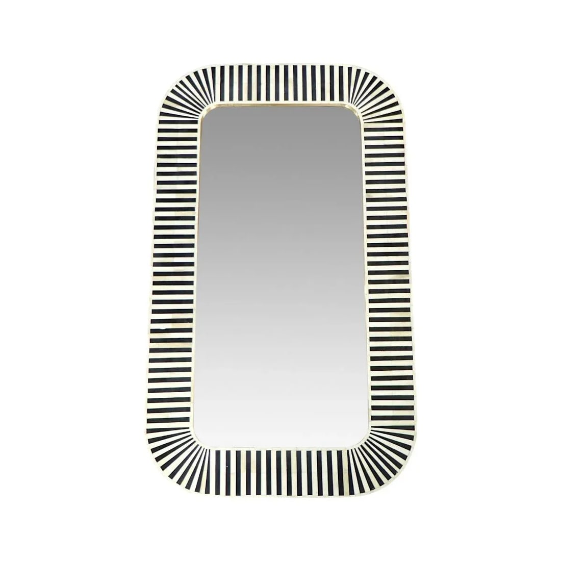Black Striped Bone Inlay Mirror - 5