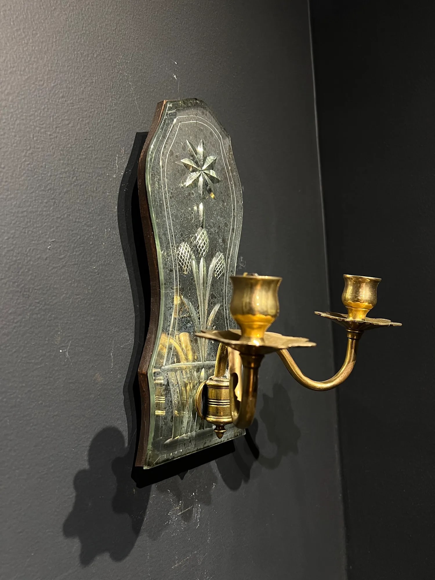 1920s Caldwell Etched Mirror Sconces - Pair - 4