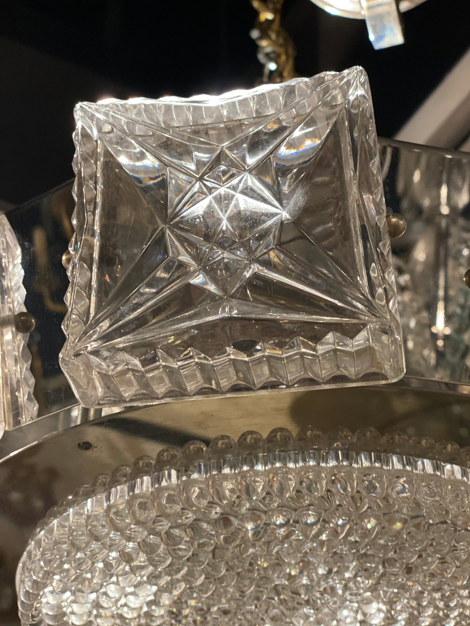 1940s French Cut Crystal Light Fixture - 10