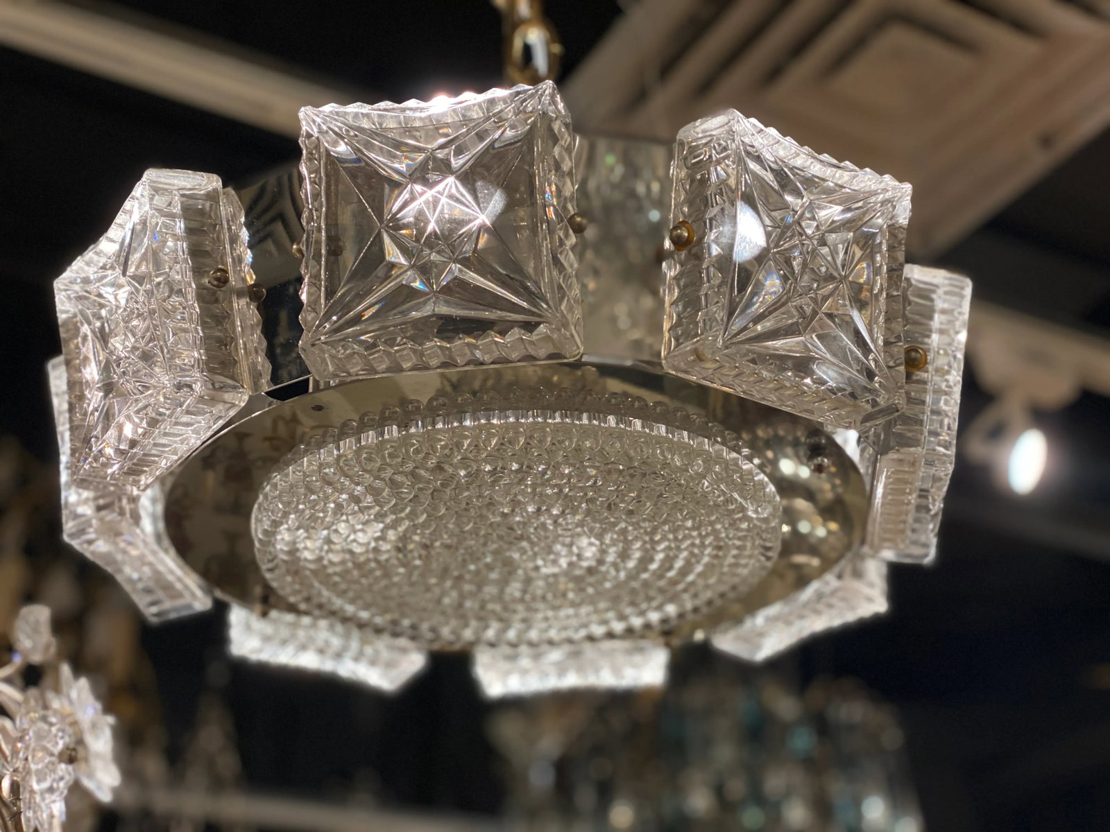 1940s French Cut Crystal Light Fixture - 11