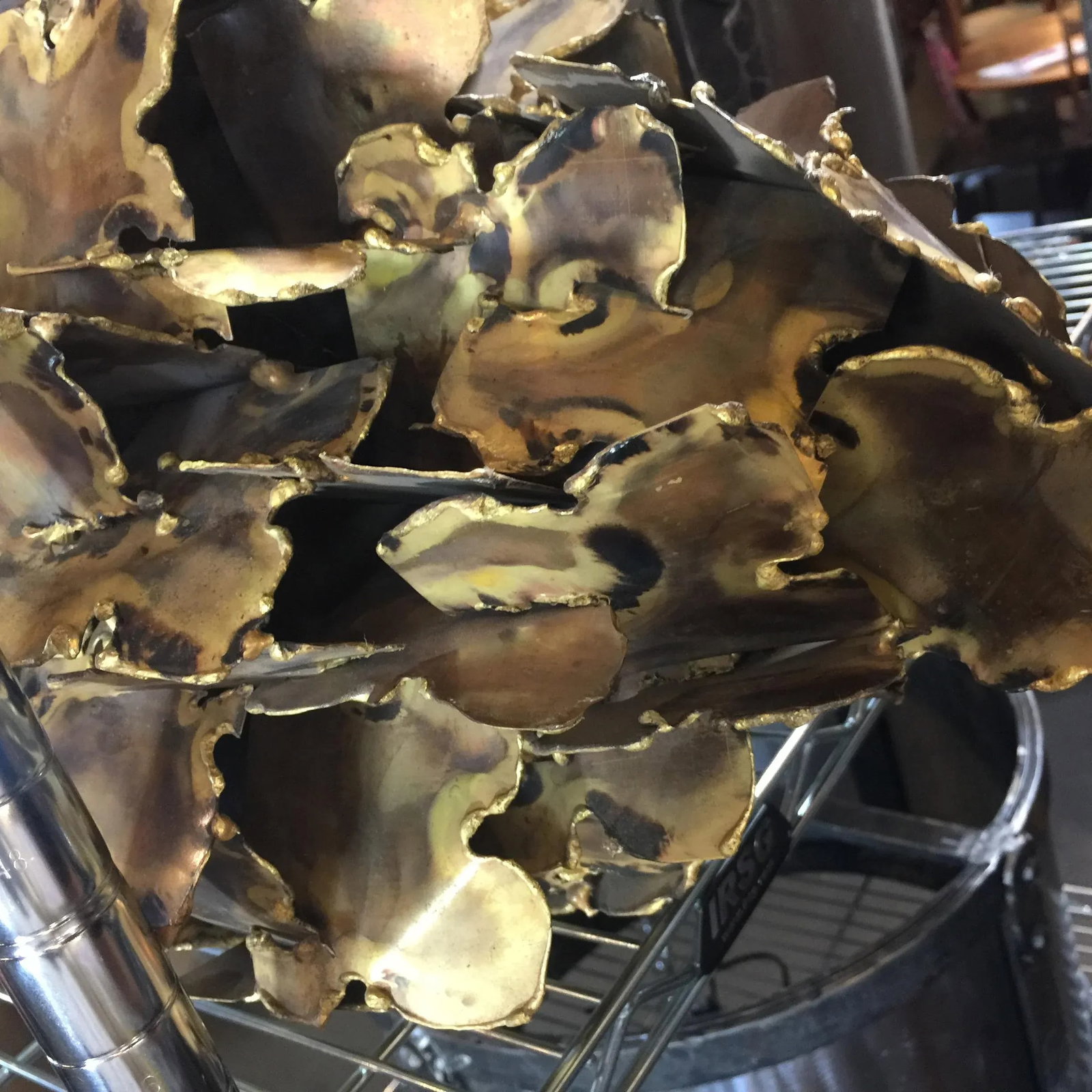 Vintage Tom Greene Brutalist Brass Lamp - 11