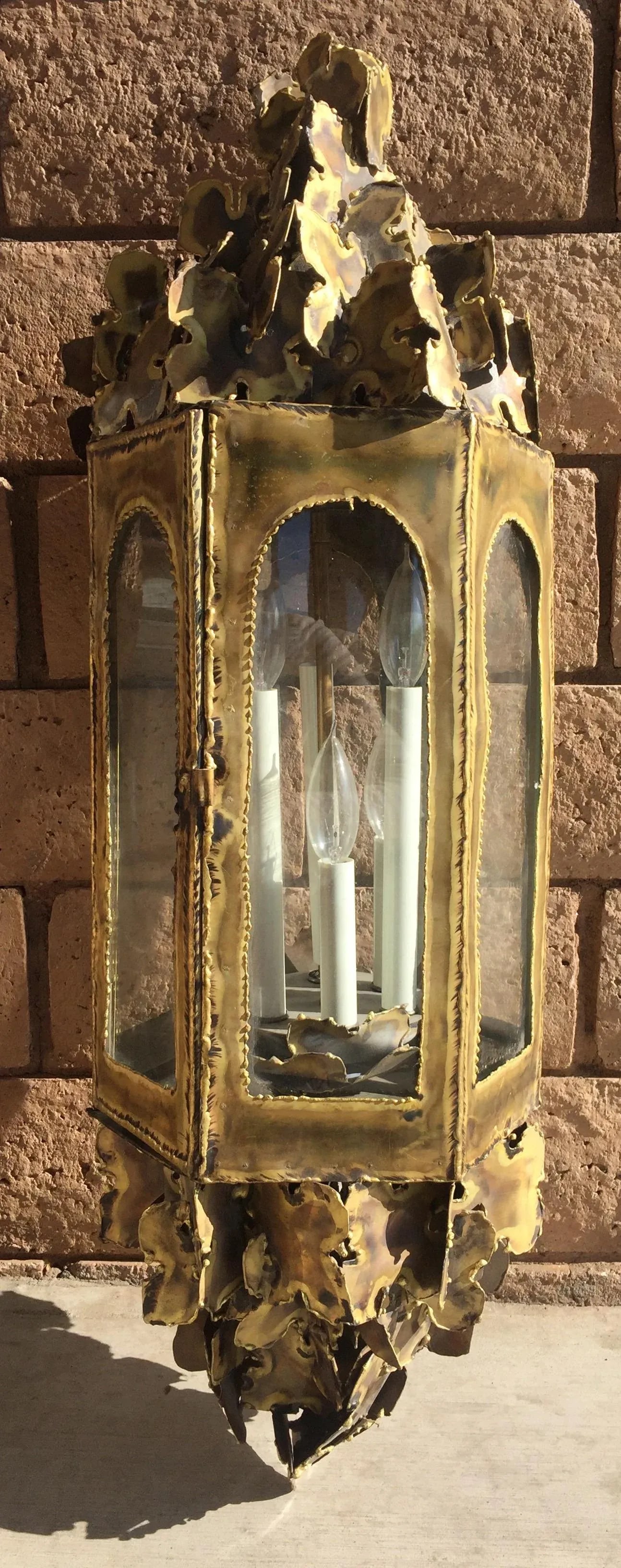 Vintage Tom Greene Brutalist Brass Lamp - 13