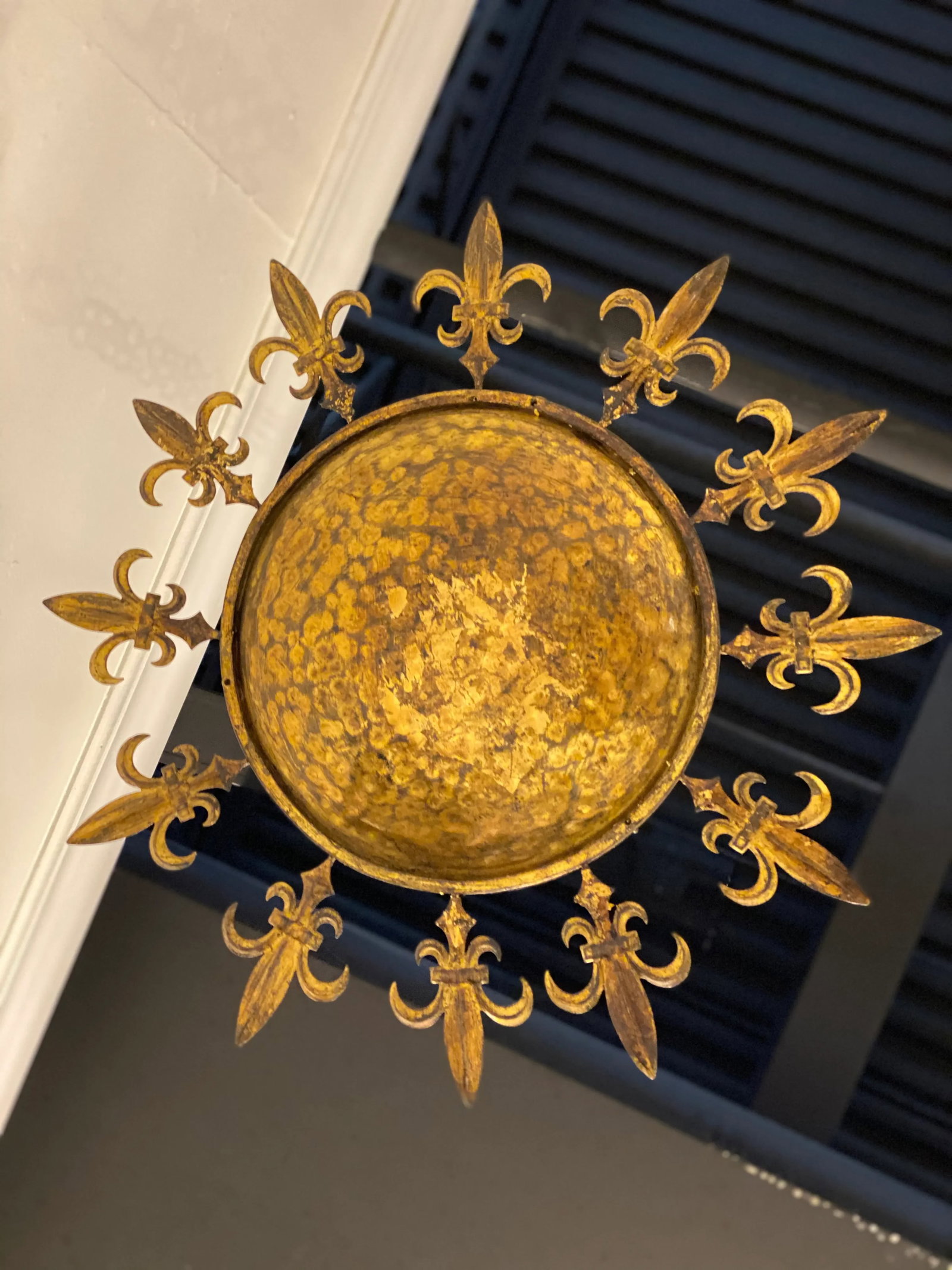 1930s French Gilt Metal Sunburst Light Fixture - 4