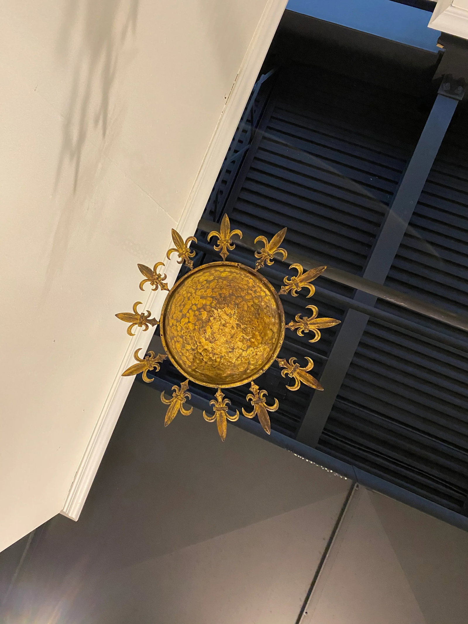 1930s French Gilt Metal Sunburst Light Fixture - 5