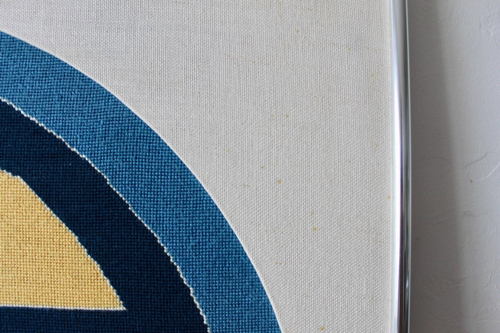 1980s Frank Stella Sinjerli Variation Style Abstract Geometric Modernist Monumental Tapestry Needlep - 8