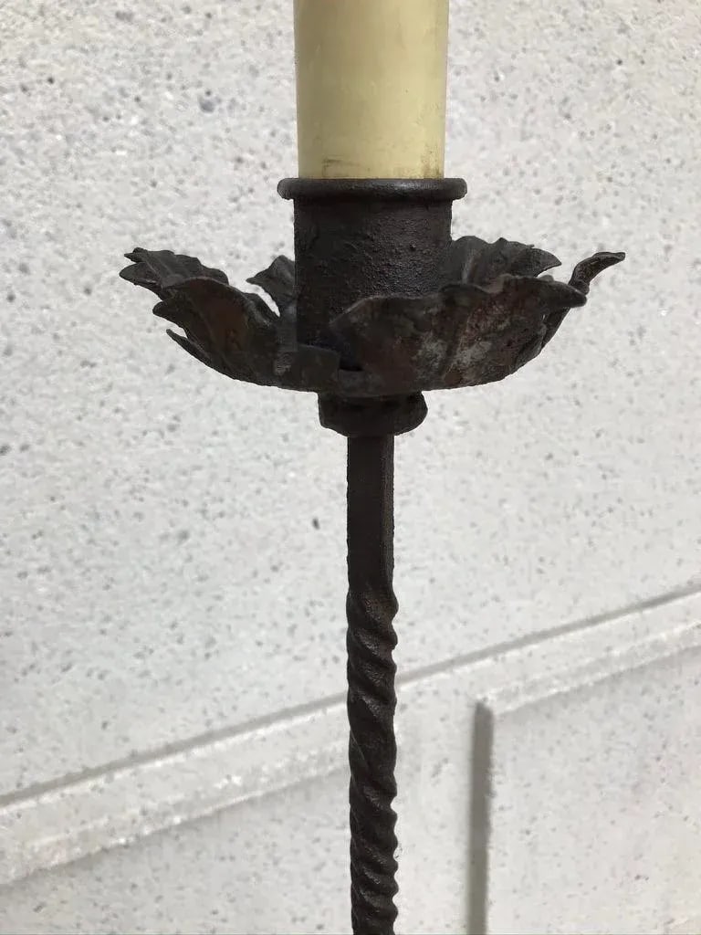 Spanish Baroque Wrought Iron Torchere Floor Lamp - 11