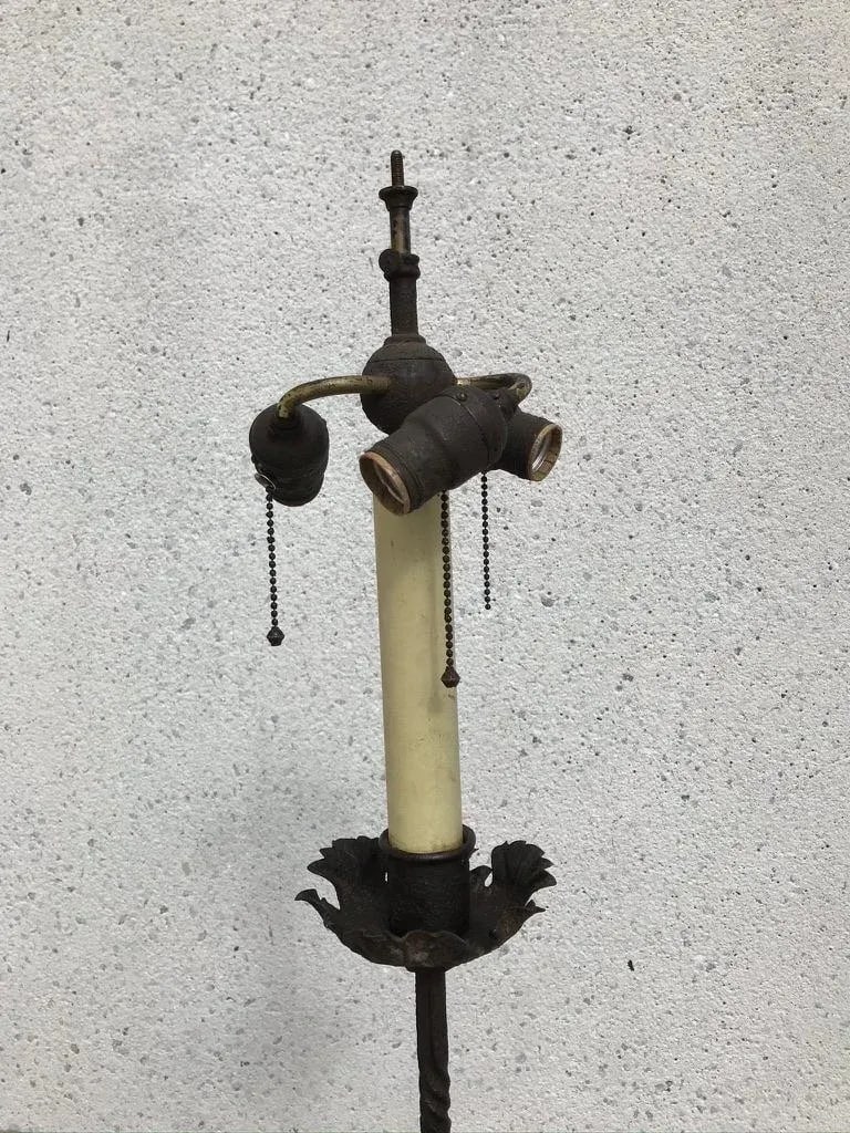 Spanish Baroque Wrought Iron Torchere Floor Lamp - 5