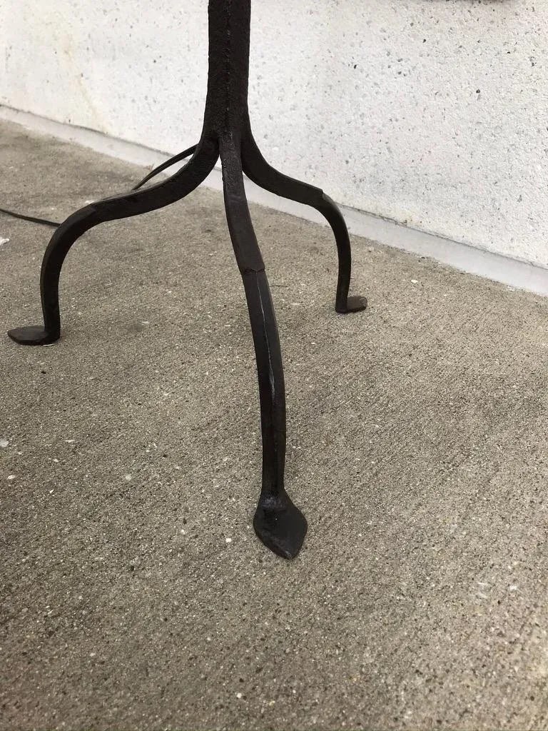 Spanish Baroque Wrought Iron Torchere Floor Lamp - 8