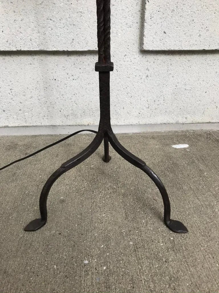 Spanish Baroque Wrought Iron Torchere Floor Lamp - 9