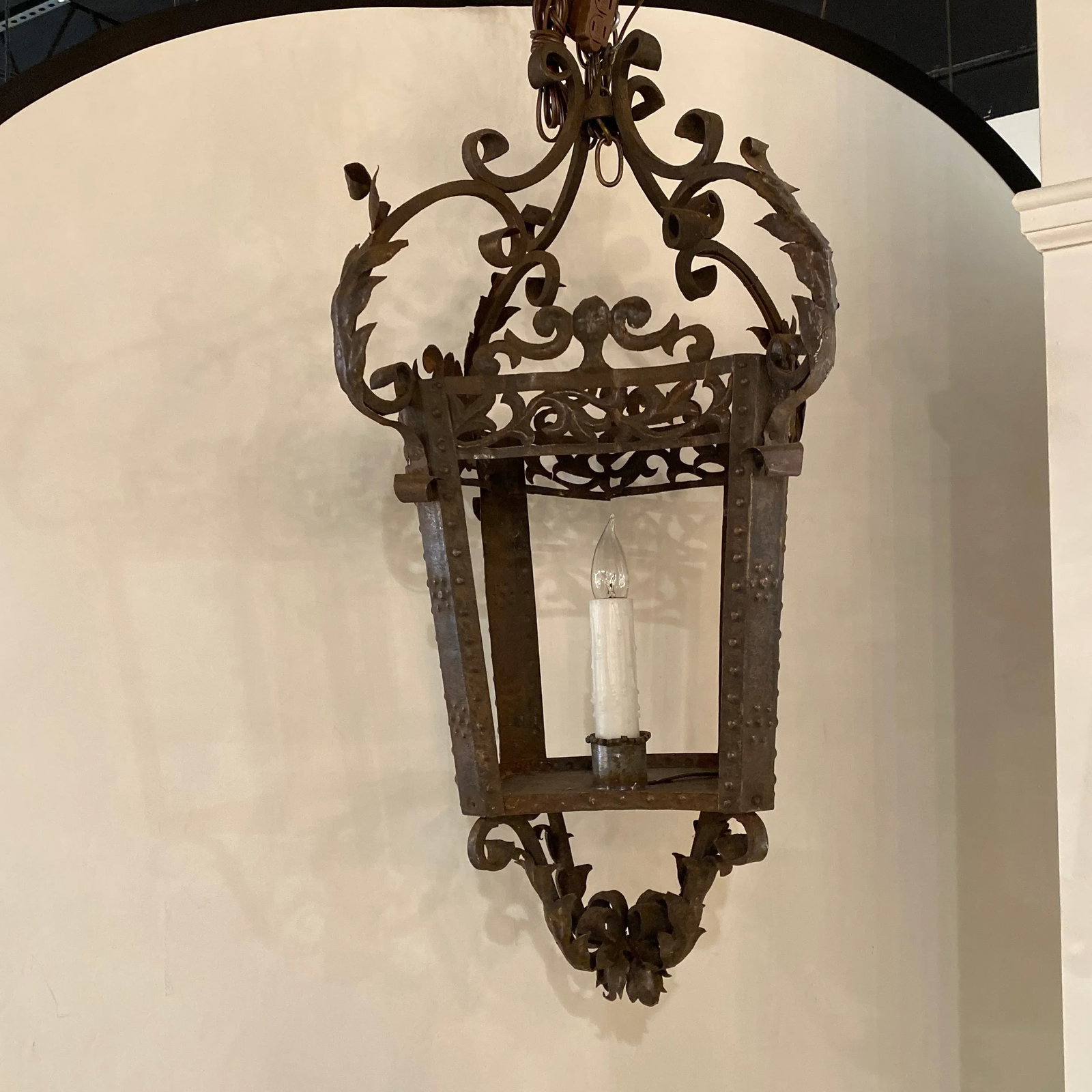 Vintage French 4-Sided Iron Lantern - 8