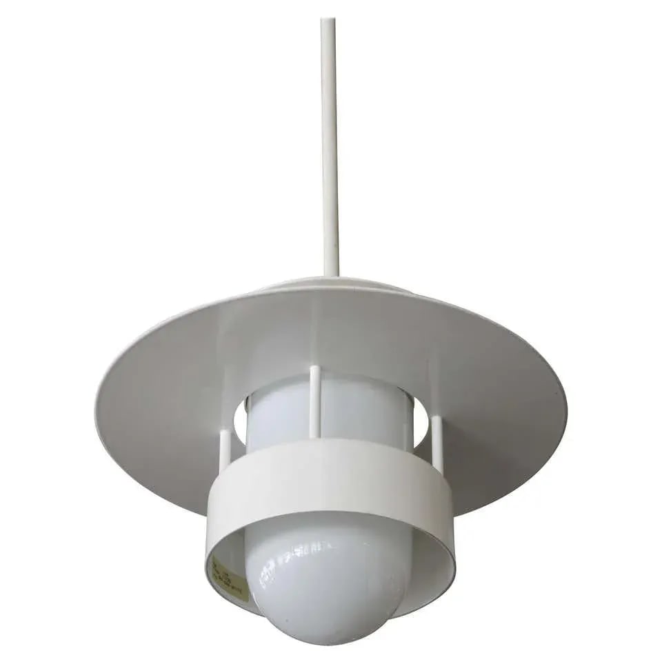 1990s Louis Poulsen White Steel Pendant - 10