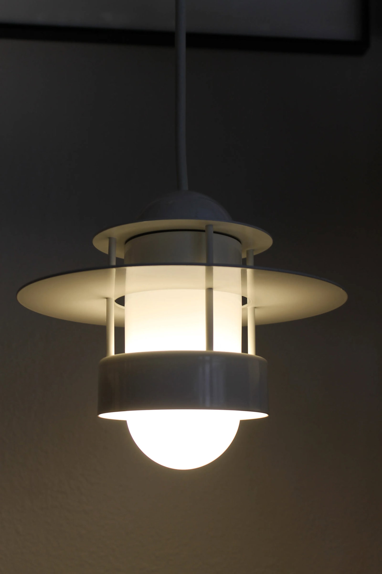 1990s Louis Poulsen White Steel Pendant - 5