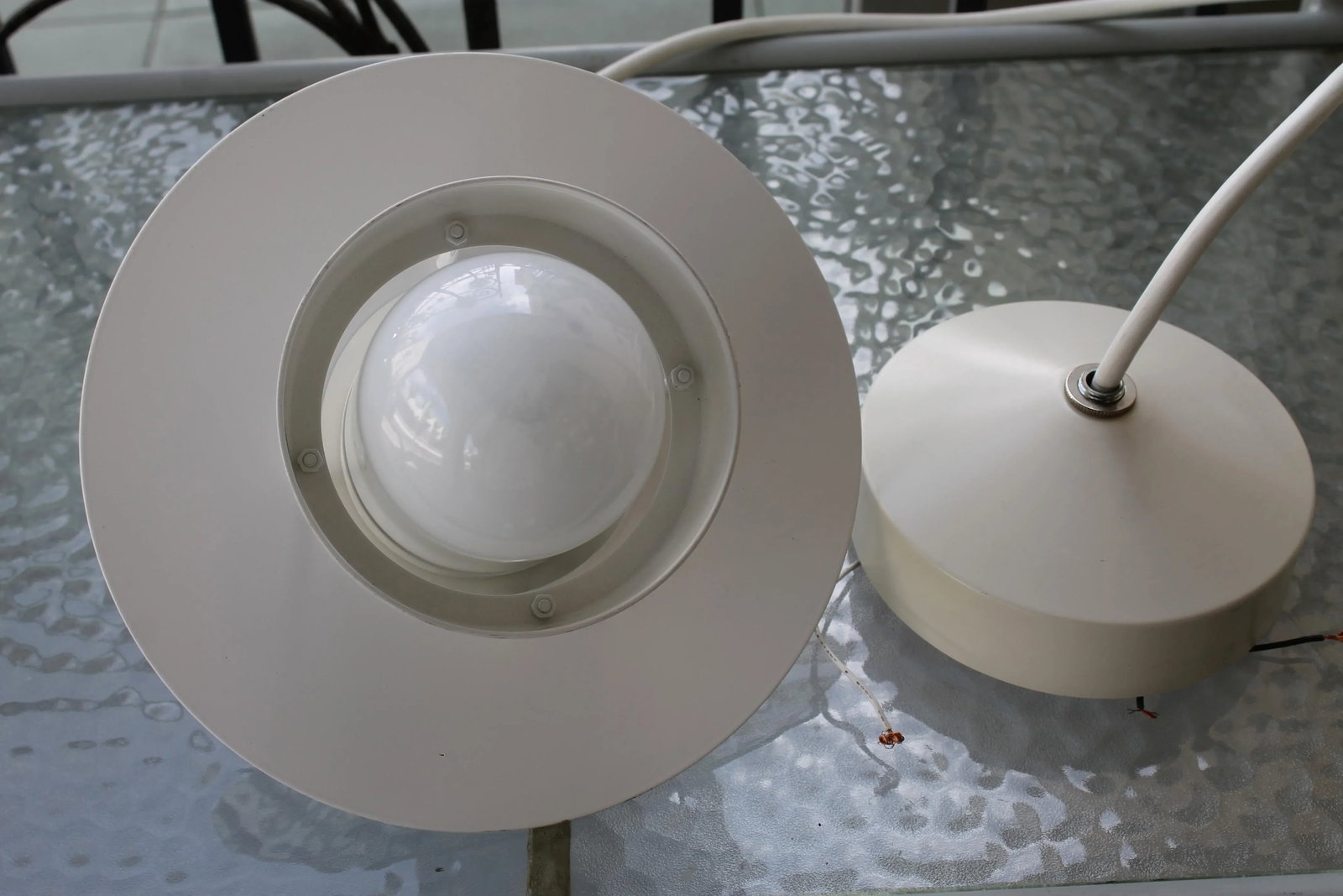 1990s Louis Poulsen White Steel Pendant - 7