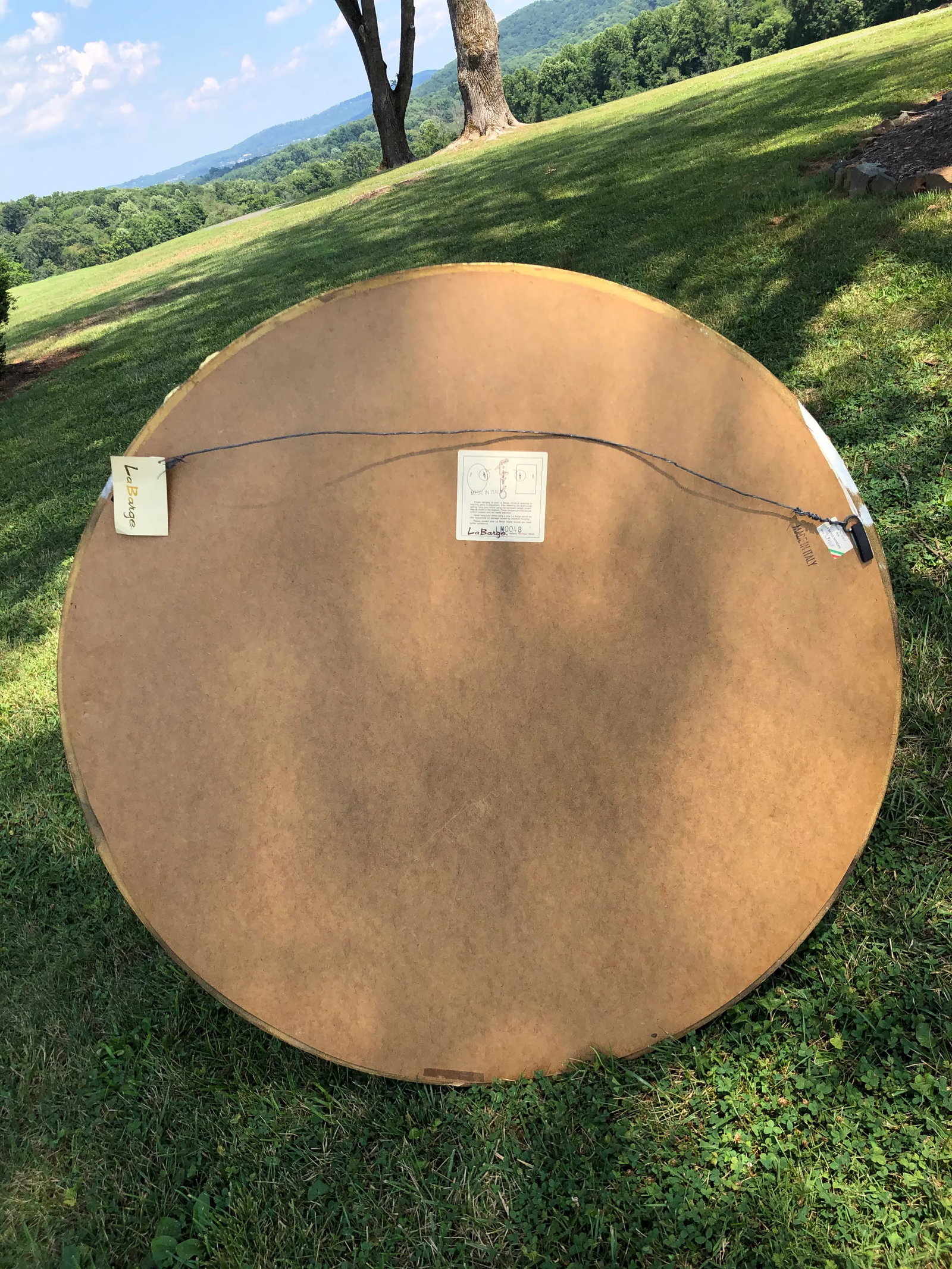 1970s Italian Rococo Round Gilt Foliate Mirror by La Barge - 5