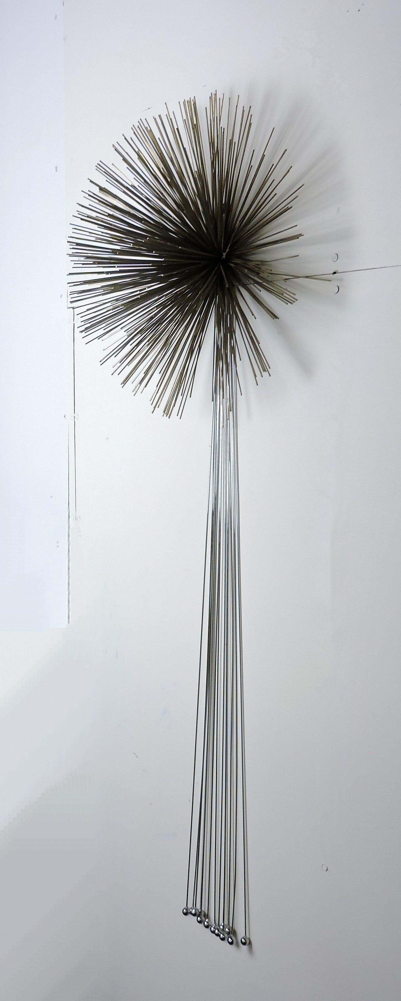 Curtis Jere Mid-Century Modern Mixed Metal Starburst Pom Pom Wall Sculpture - 3